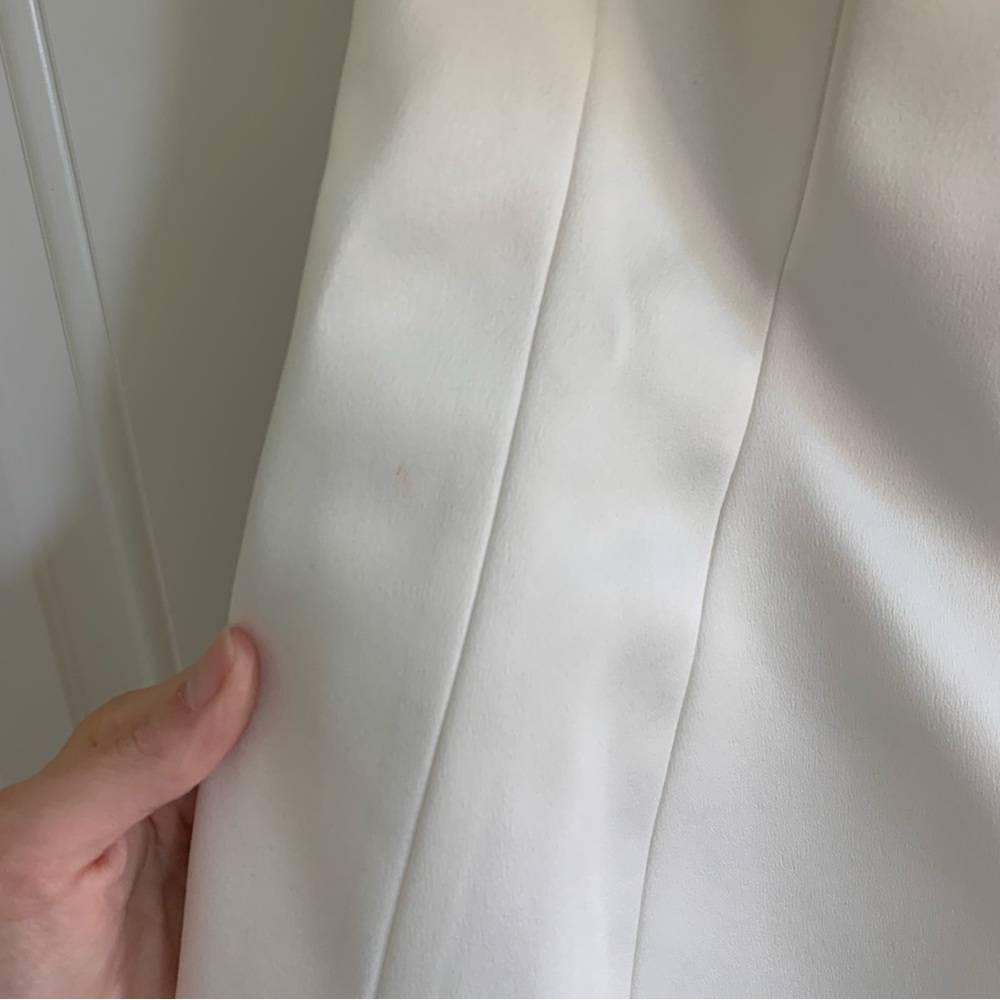 Ivory satin crystal strapless dress - Picture 8 of 9